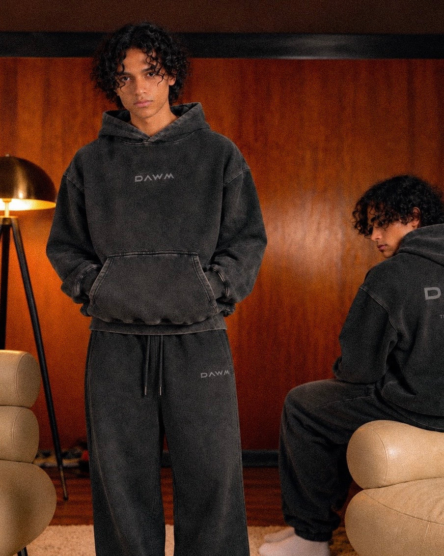 Fleece Hoodie — Washed Black