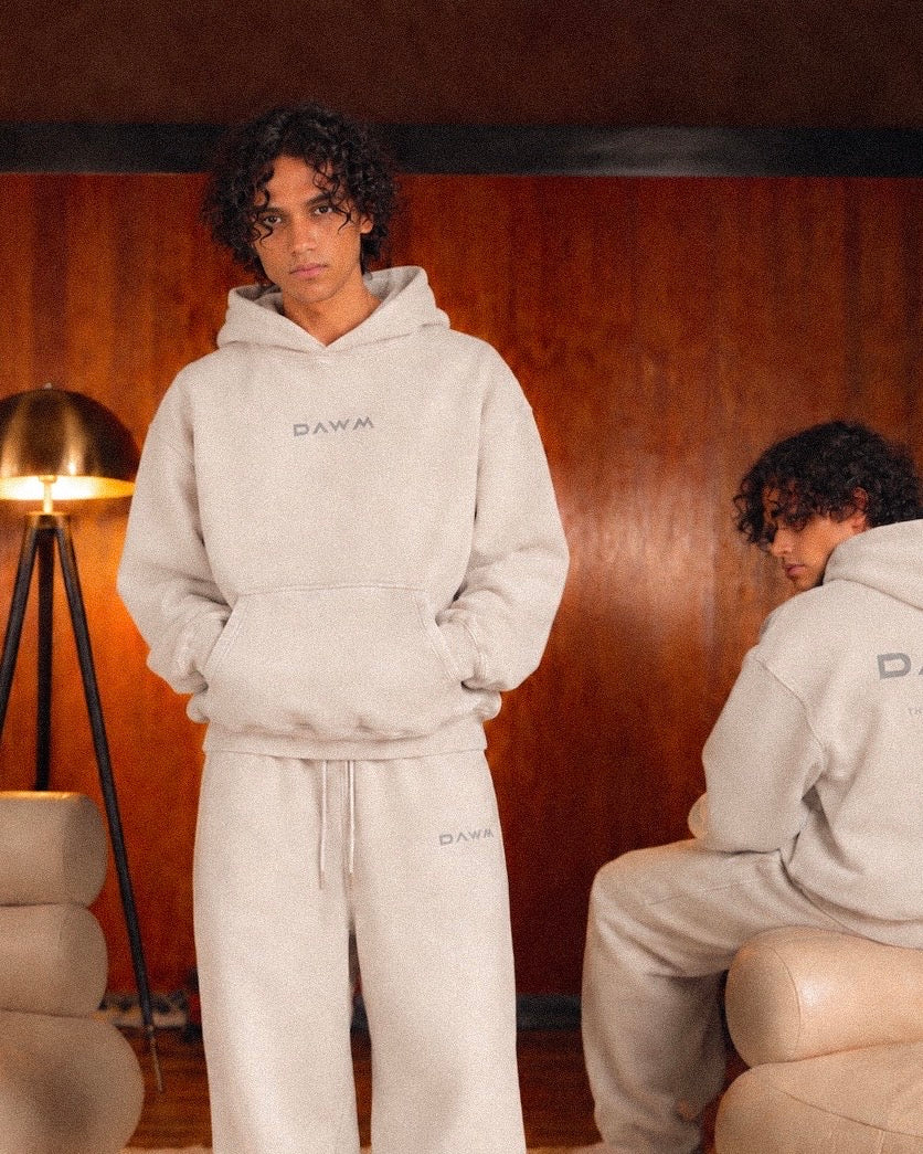 Fleece Hoodie — Bone