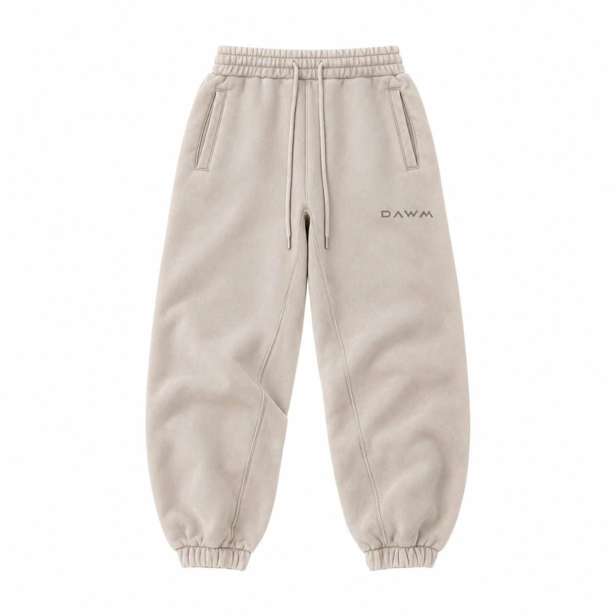 DAWM ESSENTIAL 01 355 GSM fleece sweatpants in Bone