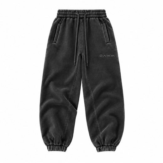 DAWM ESSENTIAL 01 355 GSM fleece sweatpants in Washed Black