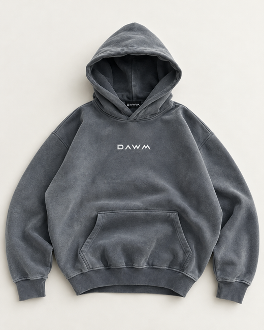 Fleece Hoodie — Washed Black