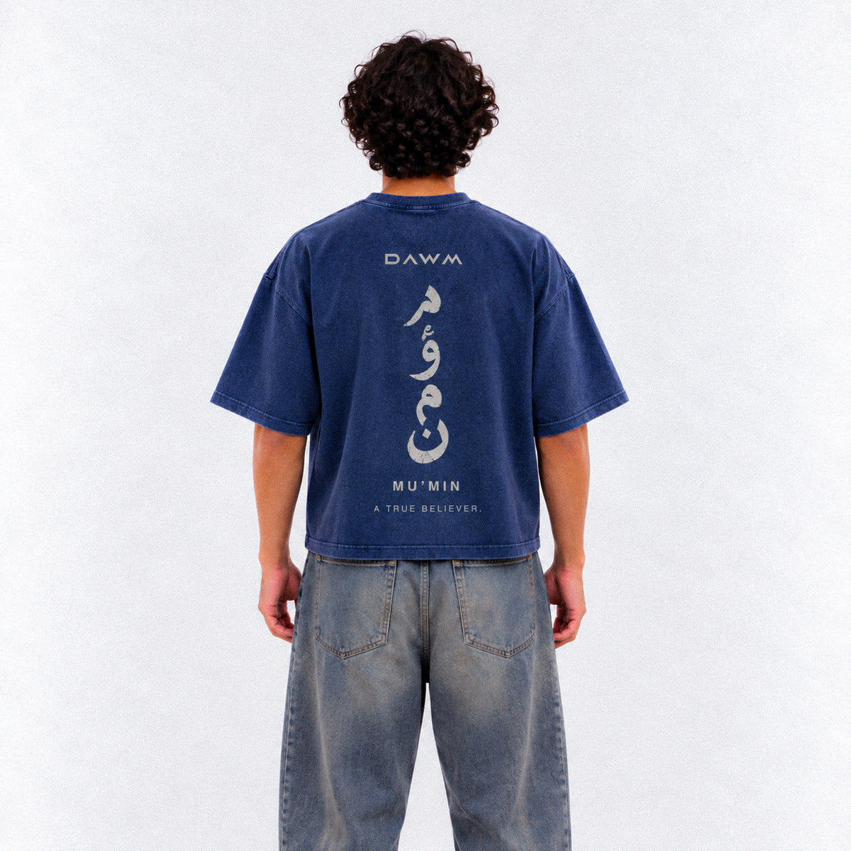 DAWM CODED 01 MU’MIN 275 GSM oversized tee in Deep Slate
