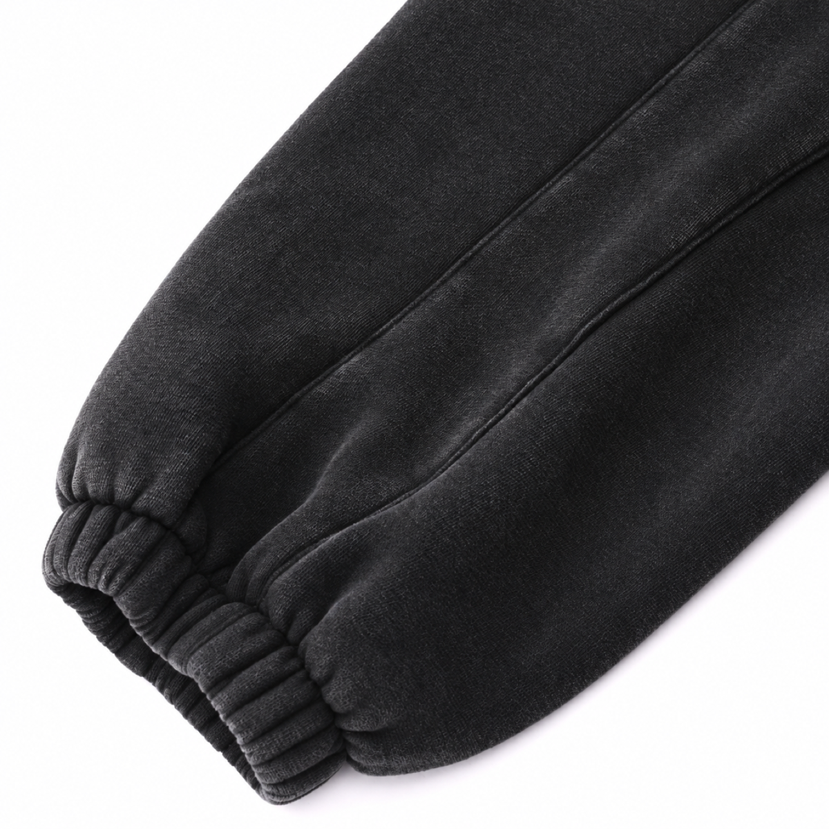 DAWM ESSENTIAL 01 355 GSM jogger sweatpants in Washed Black, detail view one