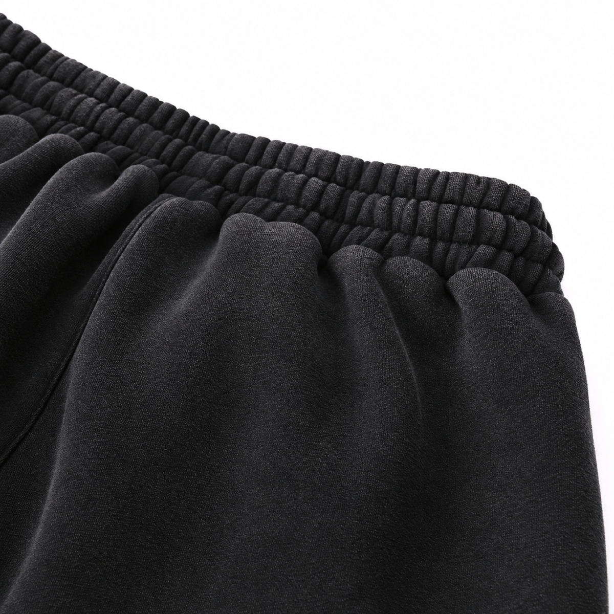 DAWM ESSENTIAL 01 355 GSM jogger sweatpants in Washed Black, detail view two